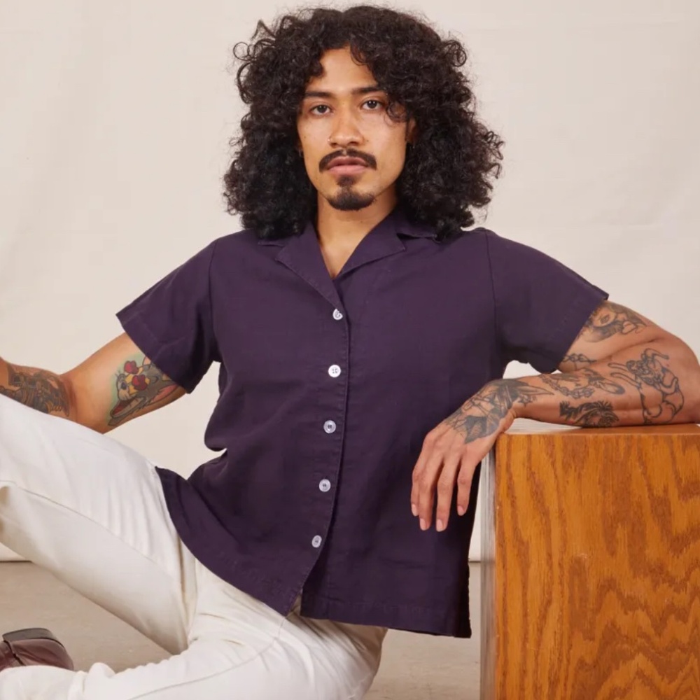 Big Bud Press PANTRY BUTTON-UP Nebula Purple